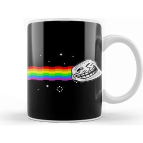 Baskı Dükkanı Troll Face Nyan Cat Meme Porselen Beyaz Kupa Bardak