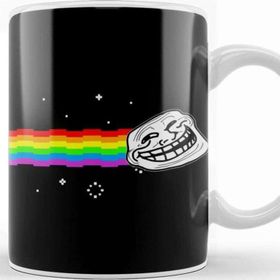 Baskı Dükkanı Troll Face Nyan Cat Meme Porselen Beyaz Kupa Bardak