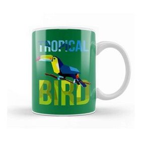 Baskı Dükkanı Tropical Bird Porselen Beyaz Kupa Bardak