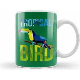 Baskı Dükkanı Tropical Bird Porselen Beyaz Kupa Bardak