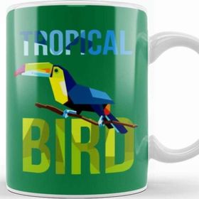Baskı Dükkanı Tropical Bird Porselen Beyaz Kupa Bardak