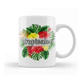 Baskı Dükkanı Tropical Island Latino Summer Vibes Porselen Beyaz Kupa Bardak