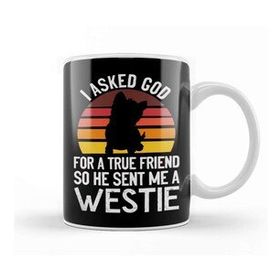 Baskı Dükkanı True Friend Westie West Highland Terrier Dog Fan Puppy Owner Porselen Beyaz Kupa Bardak