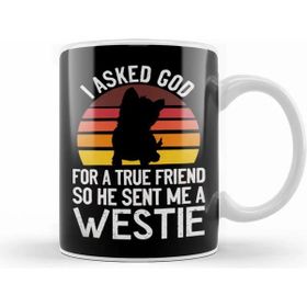 Baskı Dükkanı True Friend Westie West Highland Terrier Dog Fan Puppy Owner Porselen Beyaz Kupa Bardak