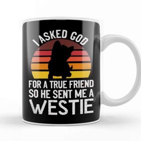 Baskı Dükkanı True Friend Westie West Highland Terrier Dog Fan Puppy Owner Porselen Beyaz Kupa Bardak