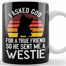 Baskı Dükkanı True Friend Westie West Highland Terrier Dog Fan Puppy Owner Porselen Beyaz Kupa Bardak