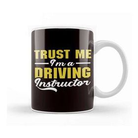 Baskı Dükkanı Trust Driving Instructor School Lesson Teacher Novice Driver Porselen Beyaz Kupa Bardak