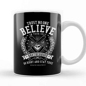 Baskı Dükkanı Trust No One Mural Porselen Beyaz Kupa Bardak
