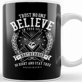Baskı Dükkanı Trust No One Mural Porselen Beyaz Kupa Bardak