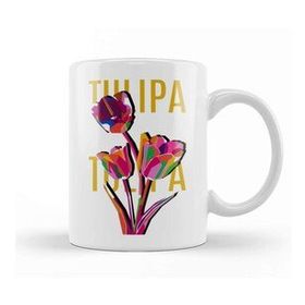 Baskı Dükkanı Tulip Flowers Porselen Beyaz Kupa Bardak