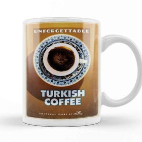 Baskı Dükkanı Türk Kahvesi Porselen Beyaz Kupa Bardak