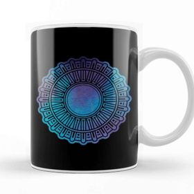 Baskı Dükkanı Turquoise Atlantis Mandala Porselen Beyaz Kupa Bardak