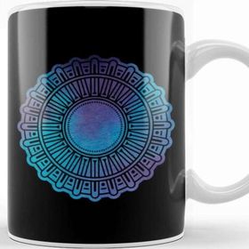 Baskı Dükkanı Turquoise Atlantis Mandala Porselen Beyaz Kupa Bardak
