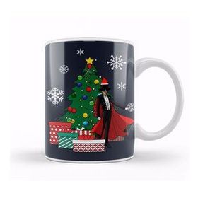 Baskı Dükkanı Tuxedo Mask Around The Christmas Tree Sailor Moon Porselen Beyaz Kupa Bardak