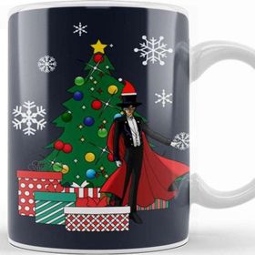Baskı Dükkanı Tuxedo Mask Around The Christmas Tree Sailor Moon Porselen Beyaz Kupa Bardak