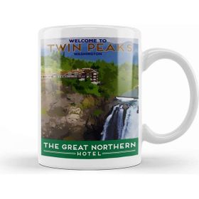 Baskı Dükkanı Twin Peaks Great Northern Hotel Porselen Beyaz Kupa Bardak