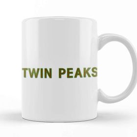 Baskı Dükkanı Twin Peaks Logo Plain Porselen Beyaz Kupa Bardak