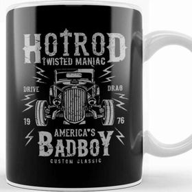 Baskı Dükkanı Twisted Hot Rod Porselen Beyaz Kupa Bardak