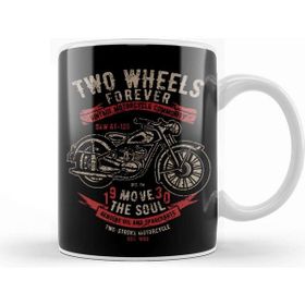 Baskı Dükkanı Two Wheels Forever Motorcycle Community Porselen Beyaz Kupa Bardak