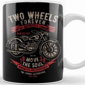 Baskı Dükkanı Two Wheels Forever Motorcycle Community Porselen Beyaz Kupa Bardak