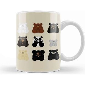 Baskı Dükkanı Types Of Bears Porselen Beyaz Kupa Bardak
