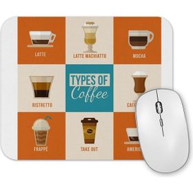 Baskı Dükkanı Types of Coffee Mouse Pad