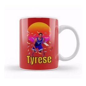 Baskı Dükkanı Tyrese Haliburton Vintage Art Legend Basketball Gift Porselen Beyaz Kupa Bardak