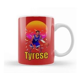Baskı Dükkanı Tyrese Haliburton Vintage Art Legend Basketball Gift Porselen Beyaz Kupa Bardak