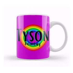 Baskı Dükkanı Tyson Fury Retro Rainbow Style Porselen Beyaz Kupa Bardak