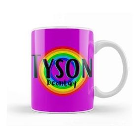 Baskı Dükkanı Tyson Fury Retro Rainbow Style Porselen Beyaz Kupa Bardak