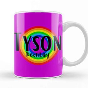 Baskı Dükkanı Tyson Fury Retro Rainbow Style Porselen Beyaz Kupa Bardak