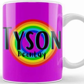 Baskı Dükkanı Tyson Fury Retro Rainbow Style Porselen Beyaz Kupa Bardak