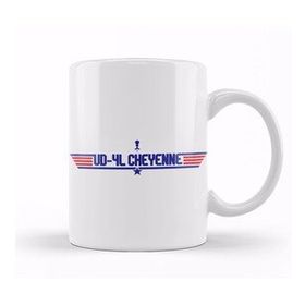 Baskı Dükkanı Ud 4l Cheyenne Topgun Logo Aliens Porselen Beyaz Kupa Bardak
