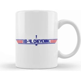 Baskı Dükkanı Ud 4l Cheyenne Topgun Logo Aliens Porselen Beyaz Kupa Bardak