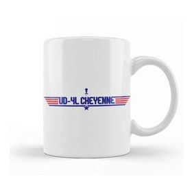 Baskı Dükkanı Ud 4l Cheyenne Topgun Logo Aliens Porselen Beyaz Kupa Bardak