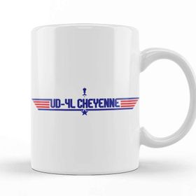 Baskı Dükkanı Ud 4l Cheyenne Topgun Logo Aliens Porselen Beyaz Kupa Bardak