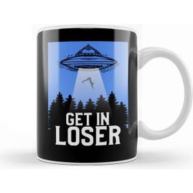 Baskı Dükkanı Ufo Get in Loser Porselen Kupa