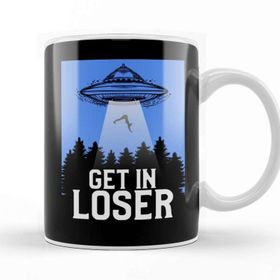 Baskı Dükkanı Ufo Get in Loser Porselen Kupa
