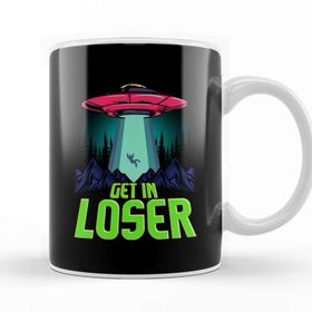 Baskı Dükkanı Ufo Get in Loser Porselen Kupa