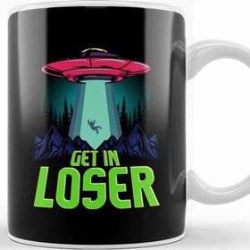 Baskı Dükkanı Ufo Get in Loser Porselen Kupa