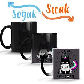Baskı Dükkanı Unicorn Batcorn 04 Sihirli Porselen Kupa