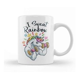 Baskı Dükkanı Unicorn I Sweat Rainbow Pixel Art Kupa