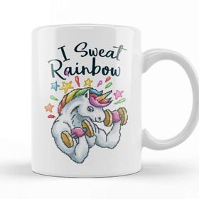 Baskı Dükkanı Unicorn I Sweat Rainbow Pixel Art Kupa