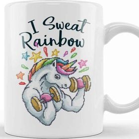Baskı Dükkanı Unicorn I Sweat Rainbow Pixel Art Kupa