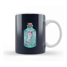 Baskı Dükkanı Unicorn In A Bottle Pixel Art Kupa