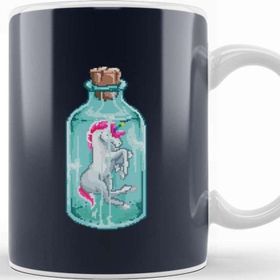 Baskı Dükkanı Unicorn In A Bottle Pixel Art Kupa