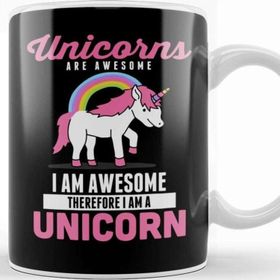 Baskı Dükkanı Unicorns Are Awesome I Am Awesome Therefore Kupa