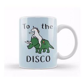 Baskı Dükkanı Unicorns Ride Dinosaurs To The Disco Kupa