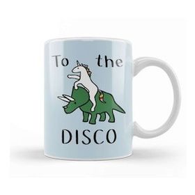 Baskı Dükkanı Unicorns Ride Dinosaurs To The Disco Kupa