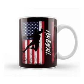 Baskı Dükkanı Us American Flag Handball Player Handballer Ball Sports Team Kupa